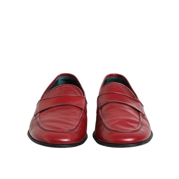Dolce & Gabbana Red Leather Slip On Dress Men Loafers Men's Shoes (Pre-Owned)